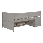 Lit de repos une place avec tiroirs et étagères, Gris
