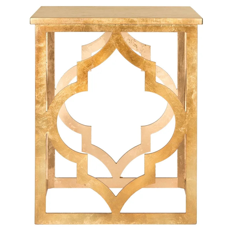 Table d'appoint Grayce Trellis Feuille d'Argent. - 19 L x 19 P x 23 H - 19Lx19Px23H