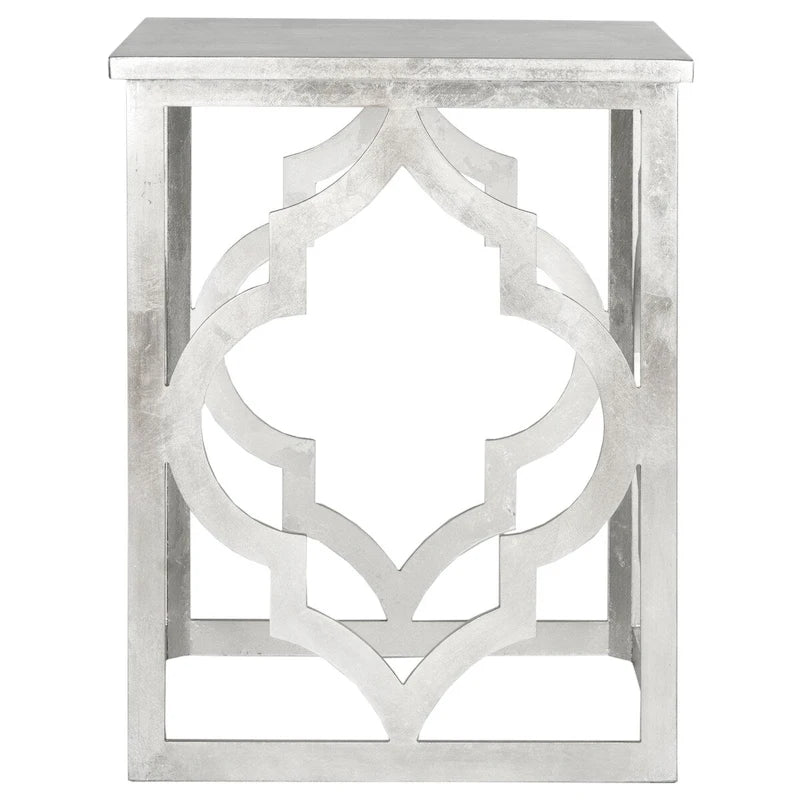 Table d'appoint Grayce Trellis Feuille d'Argent. - 19 L x 19 P x 23 H - 19Lx19Px23H