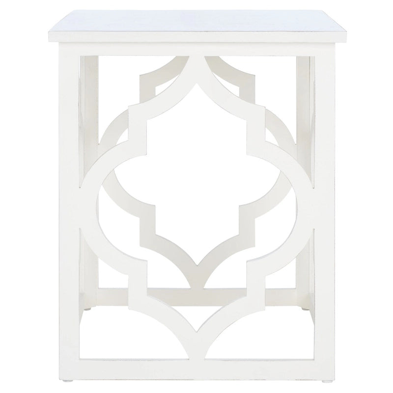 Table d'appoint Grayce Trellis Feuille d'Argent. - 19 L x 19 P x 23 H - 19Lx19Px23H