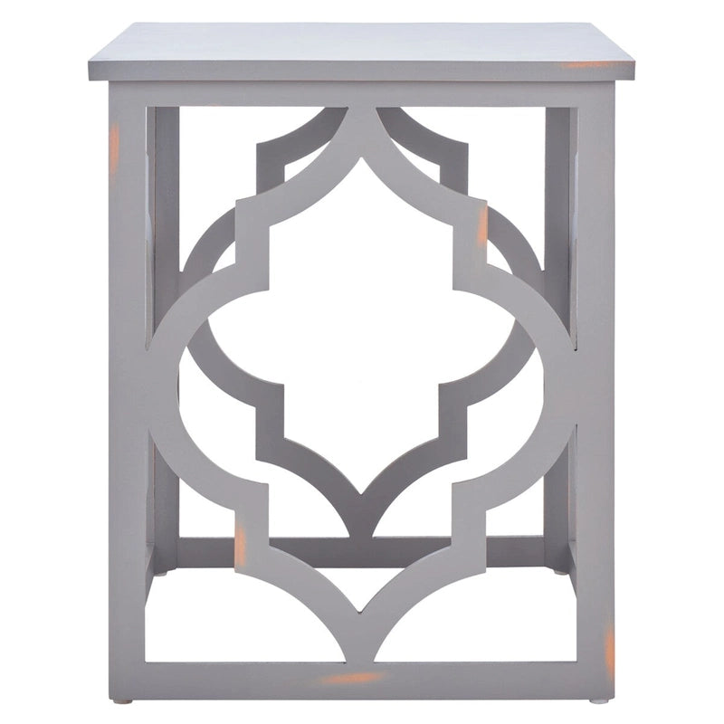Table d'appoint Grayce Trellis Feuille d'Argent. - 19 L x 19 P x 23 H - 19Lx19Px23H