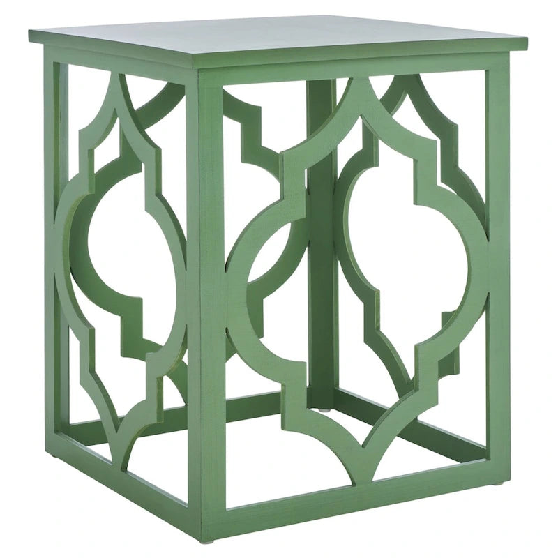 Table d'appoint Grayce Trellis Feuille d'Argent. - 19 L x 19 P x 23 H - 19Lx19Px23H