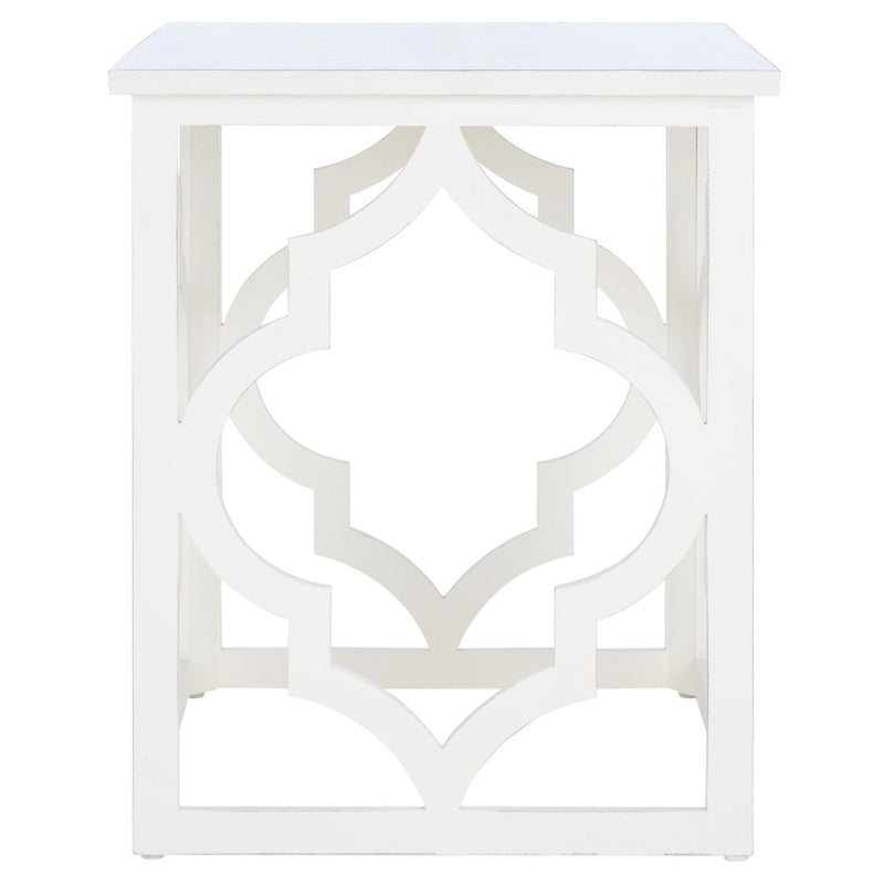 Table d'appoint Grayce Trellis Feuille d'Argent. - 19 L x 19 P x 23 H - 19Lx19Px23H
