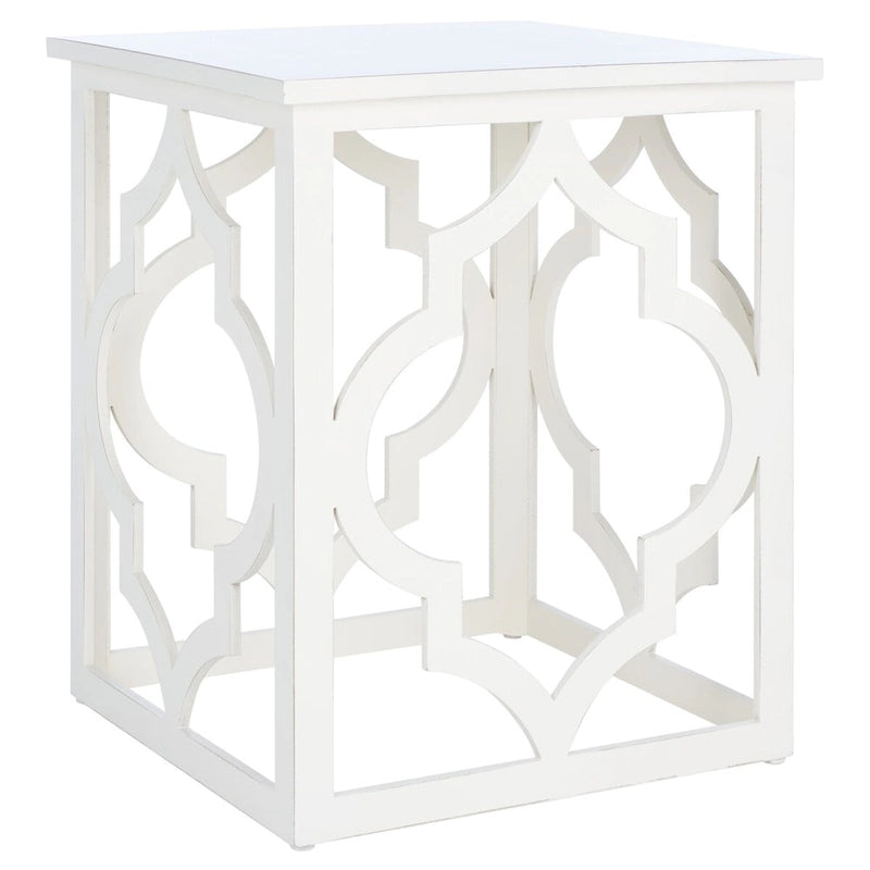 Table d'appoint Grayce Trellis Feuille d'Argent. - 19 L x 19 P x 23 H - 19Lx19Px23H