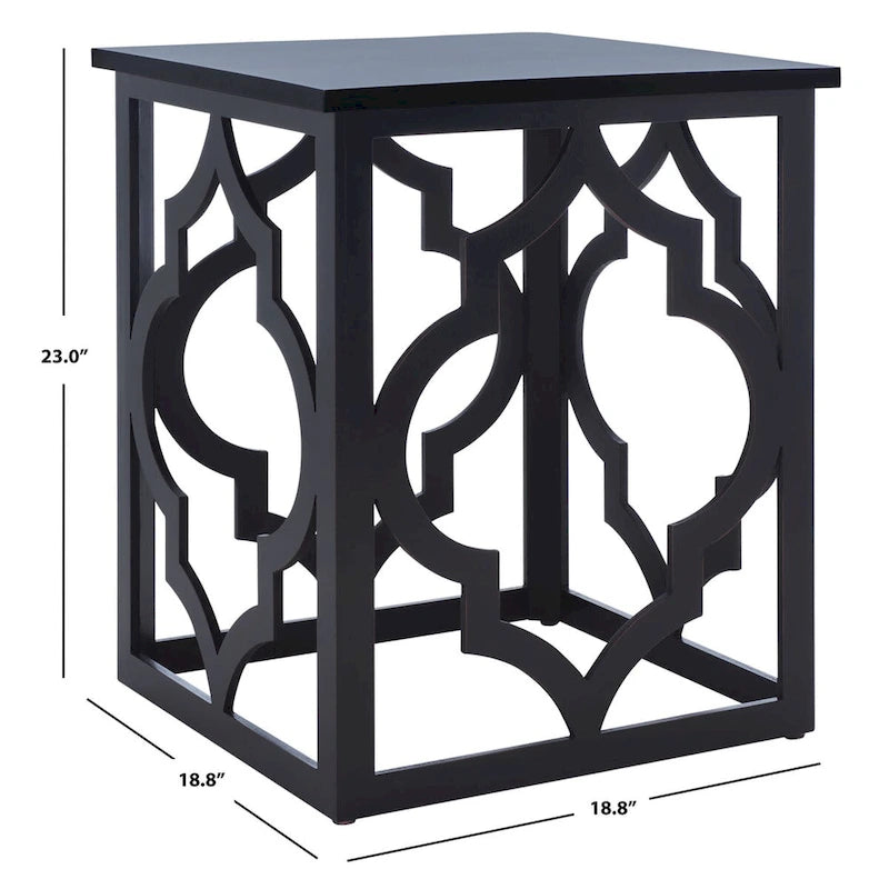 Table d'appoint Grayce Trellis Feuille d'Argent. - 19 L x 19 P x 23 H - 19Lx19Px23H