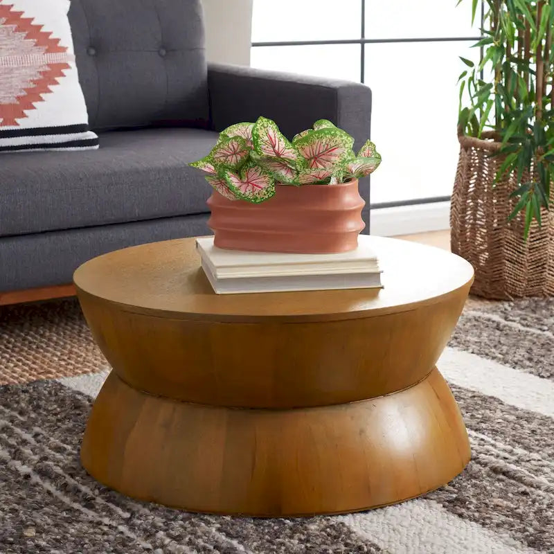 Table basse ronde moderne contemporaine Mattye. - 30 L x 30 P x 14 H - 30Lx30Px14H