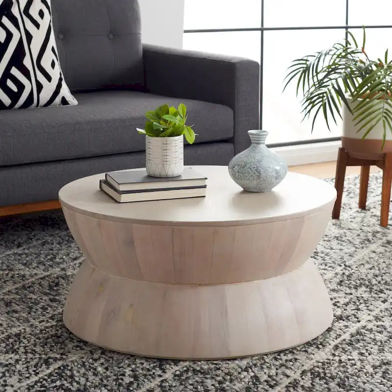 Table basse ronde moderne contemporaine Mattye. - 30 L x 30 P x 14 H - 30Lx30Px14H
