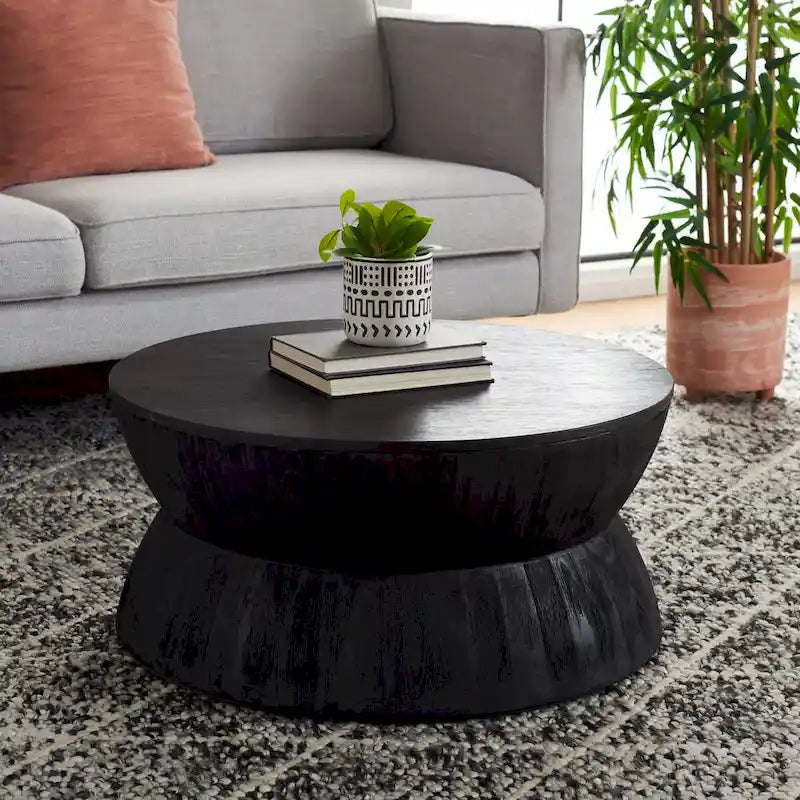 Table basse ronde moderne contemporaine Mattye. - 30 L x 30 P x 14 H - 30Lx30Px14H