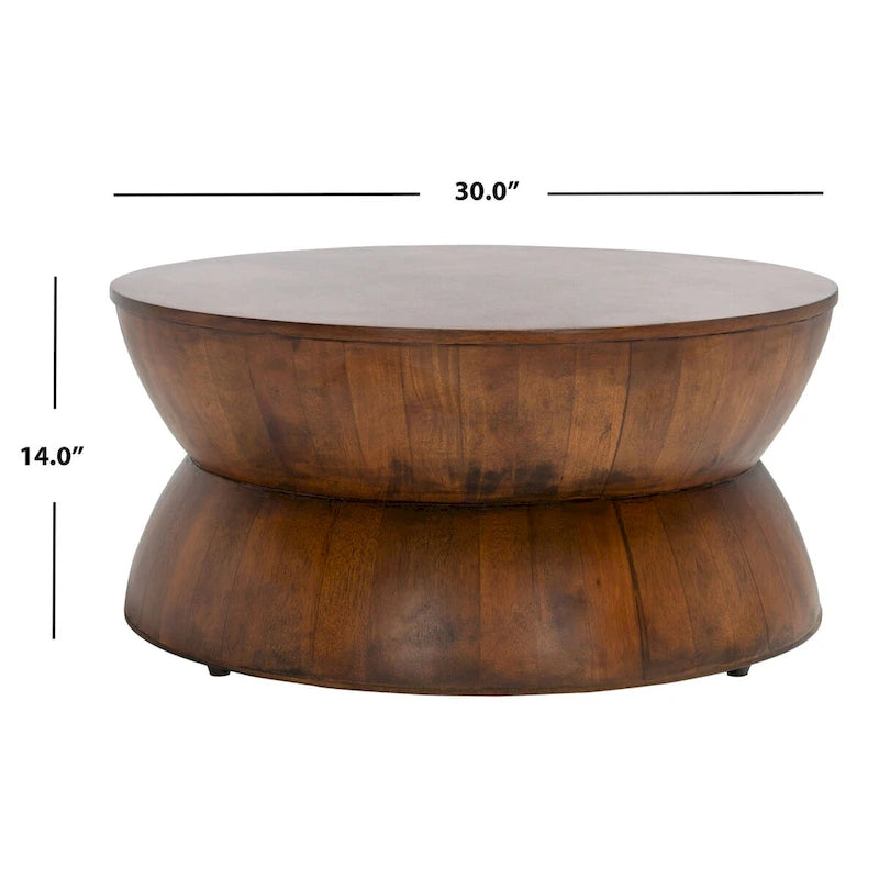 Table basse ronde moderne contemporaine Mattye. - 30 L x 30 P x 14 H - 30Lx30Px14H