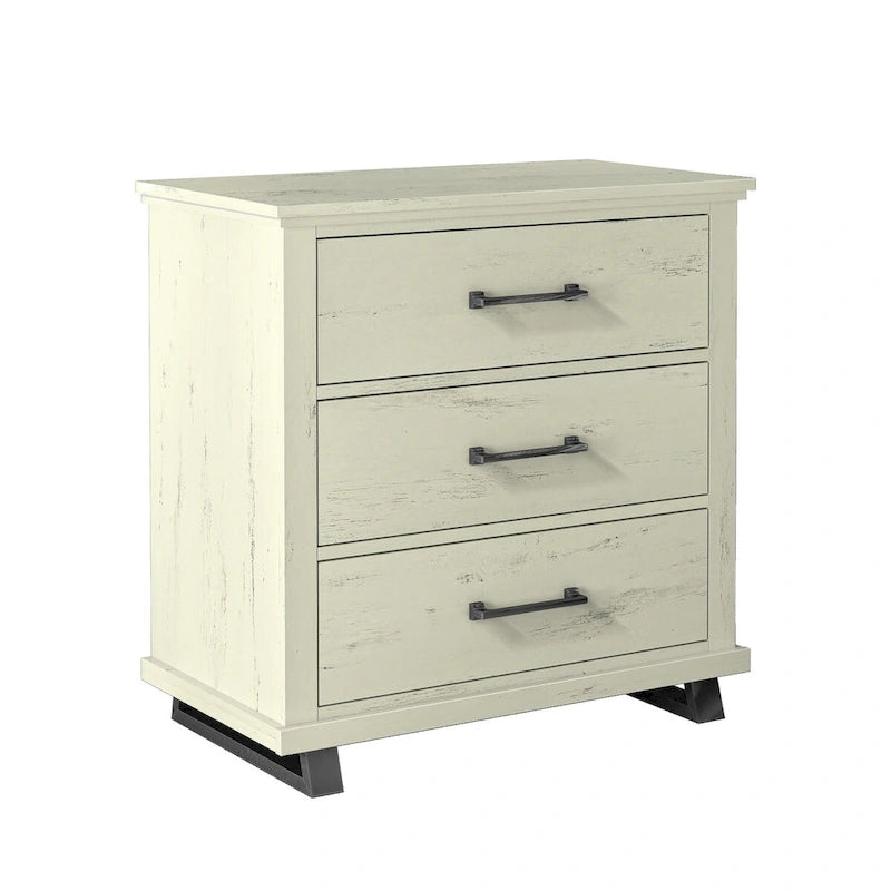 3-Drawer Nightstand with Elevated Metal Legs,  of 2