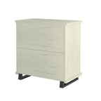 Table de chevet à 3 tiroirs avec pieds en métal surélevés, lot de 2