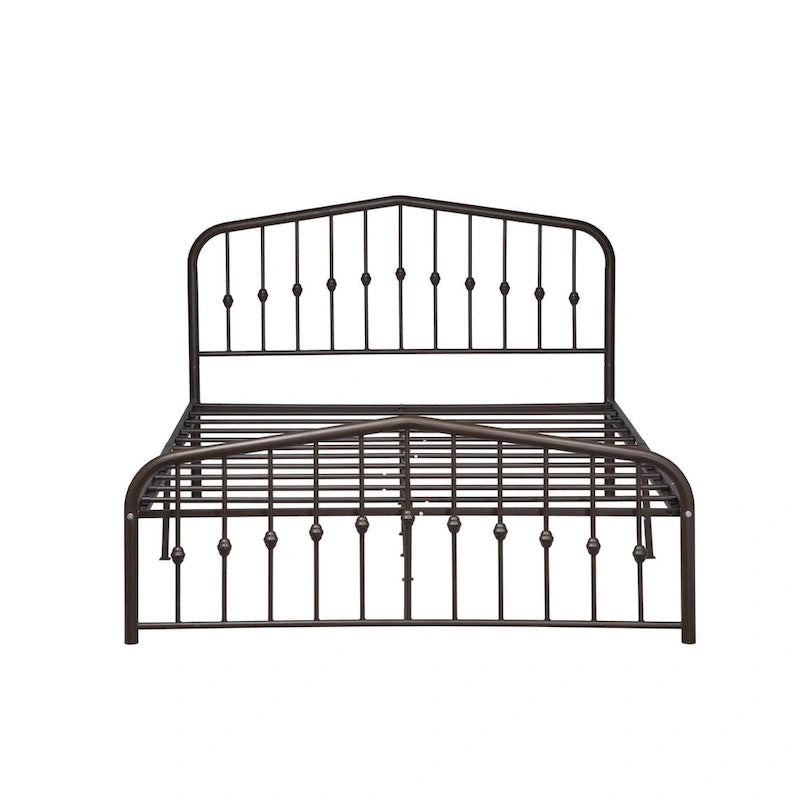 Alazyhome Plate-forme de lit en métal avec tête de lit, support à lattes en fer