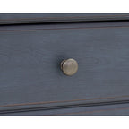 Table de chevet Americana, aucun assemblage requis, finition velours côtelé bleu