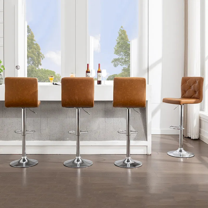 Javlergo Lot de 4 tabourets de bar réglables pivotants avec dossier