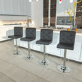 Javlergo  of 4 Bar Stools Adjustable Swivel Counter Height Barstools with Back