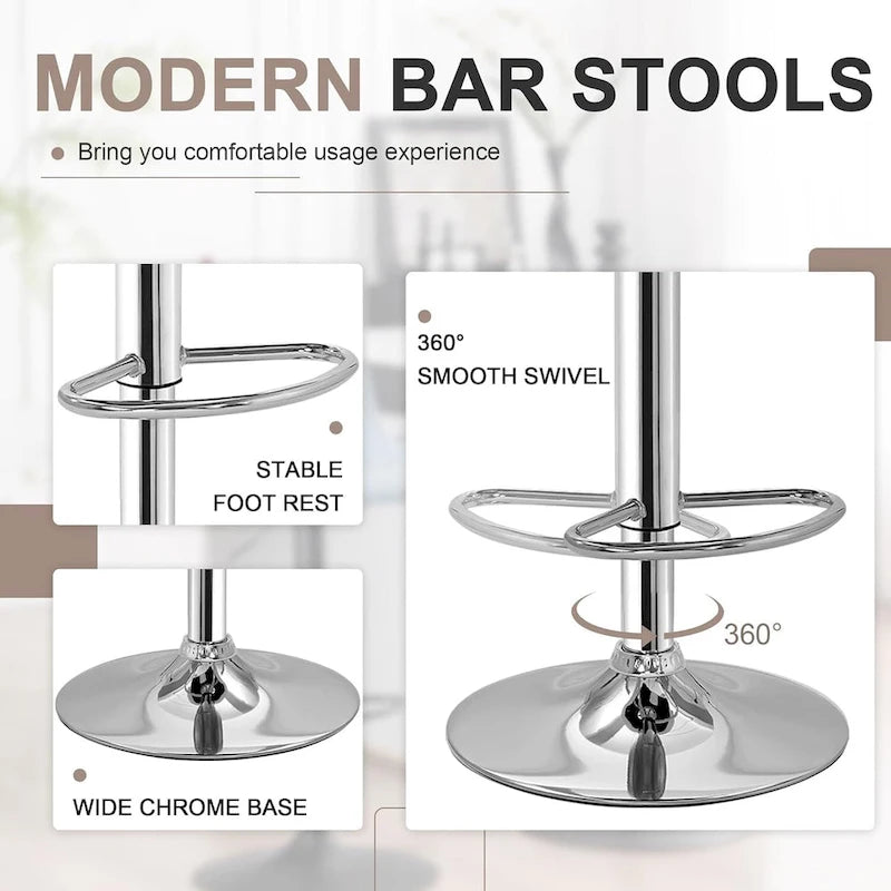 Javlergo Lot de 4 tabourets de bar réglables pivotants avec dossier