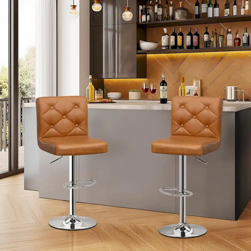 Javlergo Lot de 4 tabourets de bar réglables pivotants avec dossier