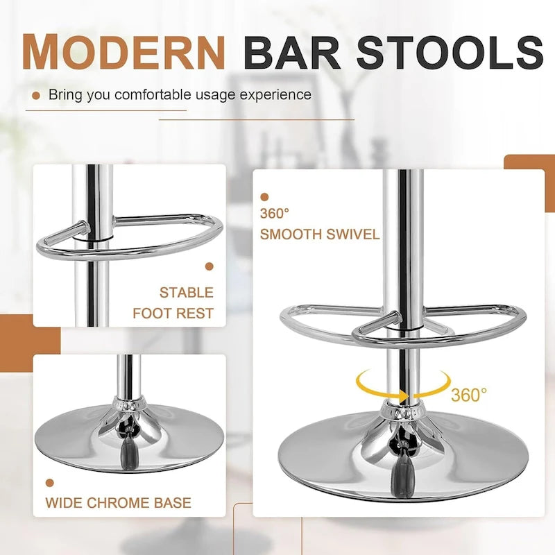 Javlergo Lot de 4 tabourets de bar réglables pivotants avec dossier