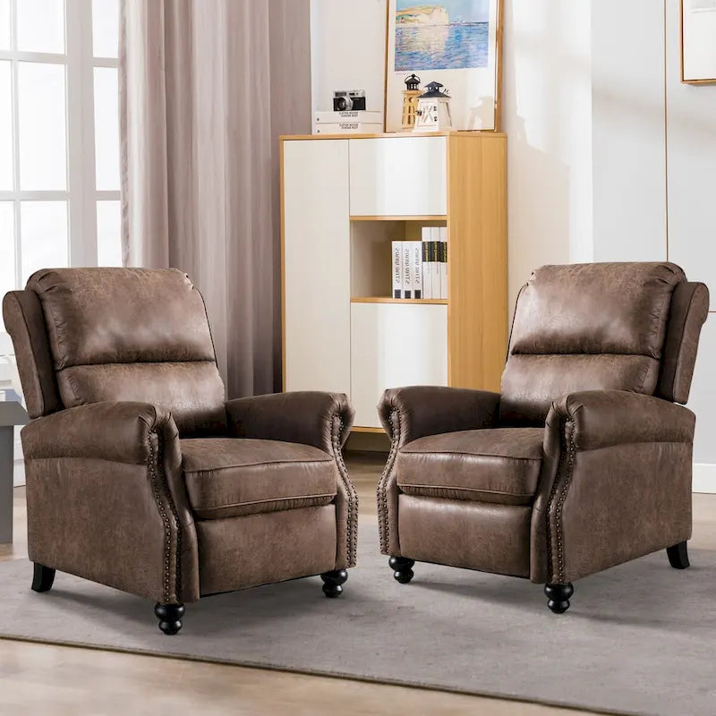 Fauteuil inclinable Pushback Club avec décoration rivetée, lot de 2