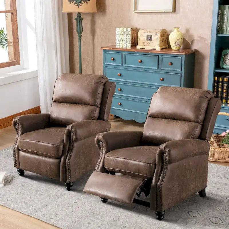 Fauteuil inclinable Pushback Club avec décoration rivetée, lot de 2