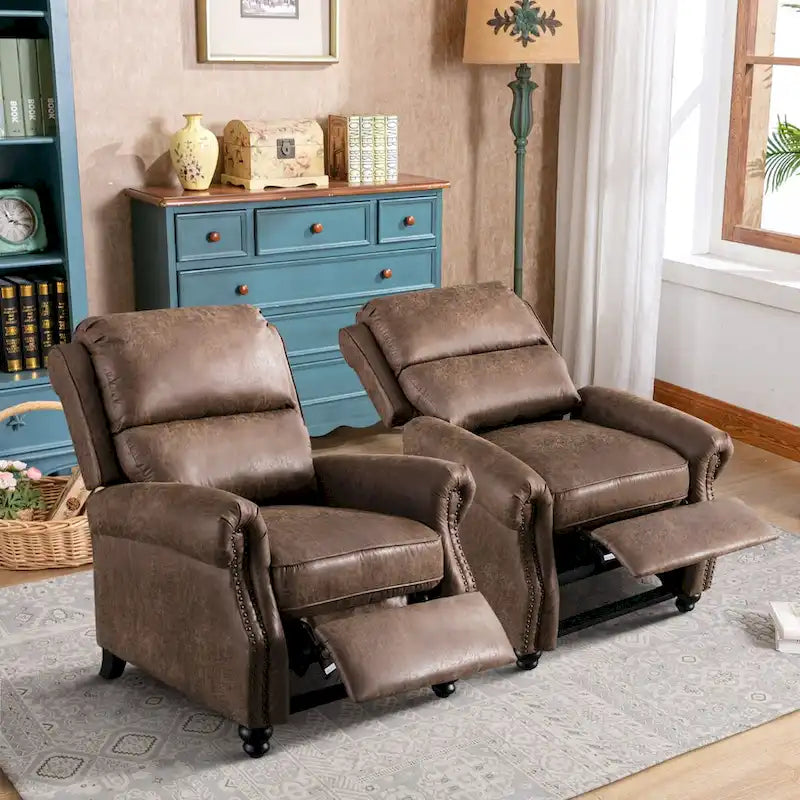 Fauteuil inclinable Pushback Club avec décoration rivetée, lot de 2
