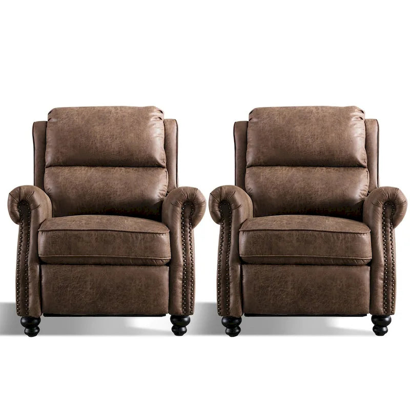Fauteuil inclinable Pushback Club avec décoration rivetée, lot de 2