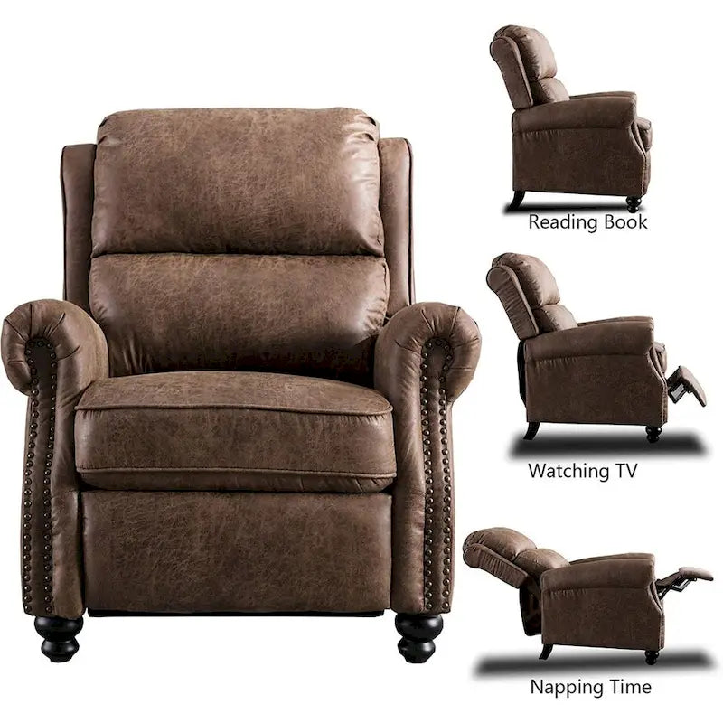 Fauteuil inclinable Pushback Club avec décoration rivetée, lot de 2