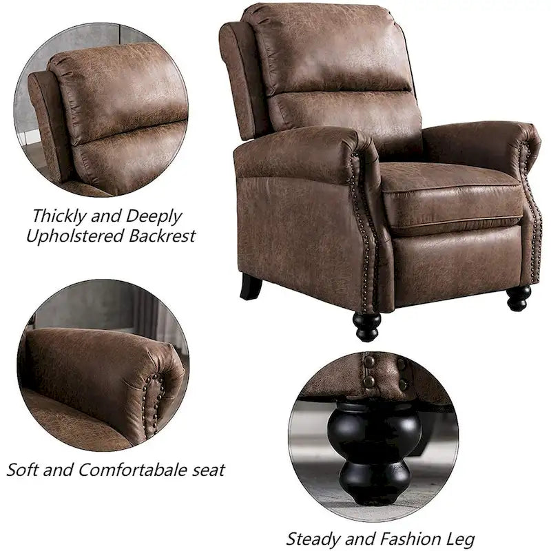 Fauteuil inclinable Pushback Club avec décoration rivetée, lot de 2
