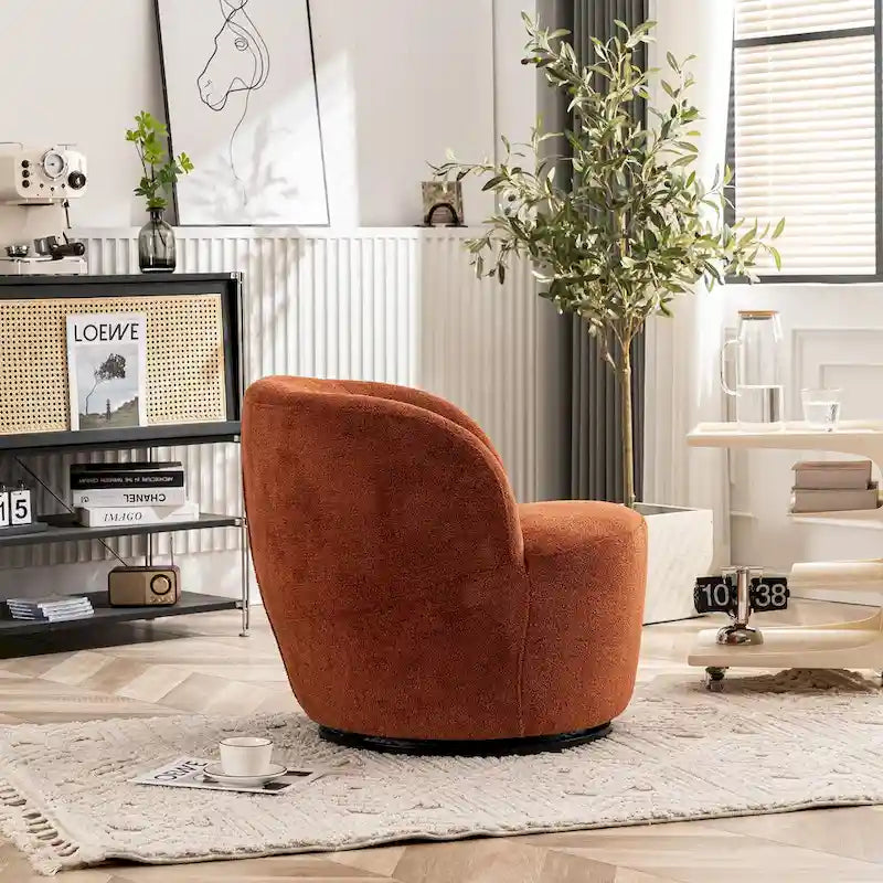 Fauteuil d'appoint moderne en tissu pivotant à 360 degrés