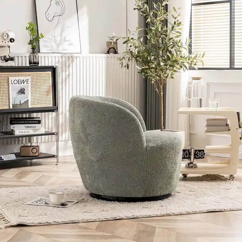 Fauteuil d'appoint moderne en tissu pivotant à 360 degrés