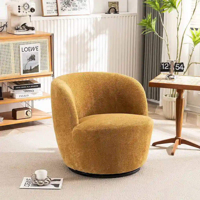 Fauteuil d'appoint moderne en tissu pivotant à 360 degrés