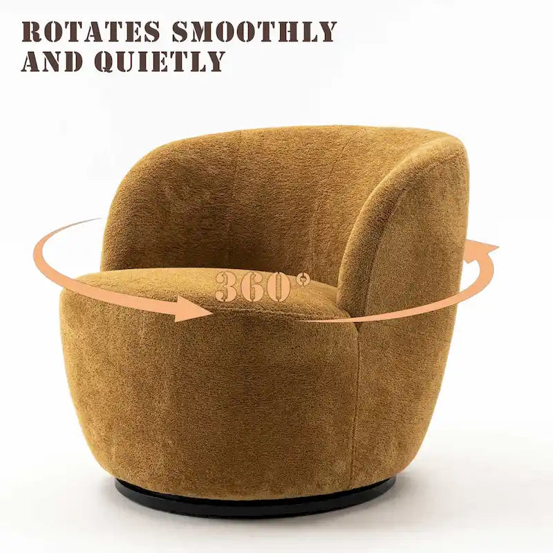 Fauteuil d'appoint moderne en tissu pivotant à 360 degrés