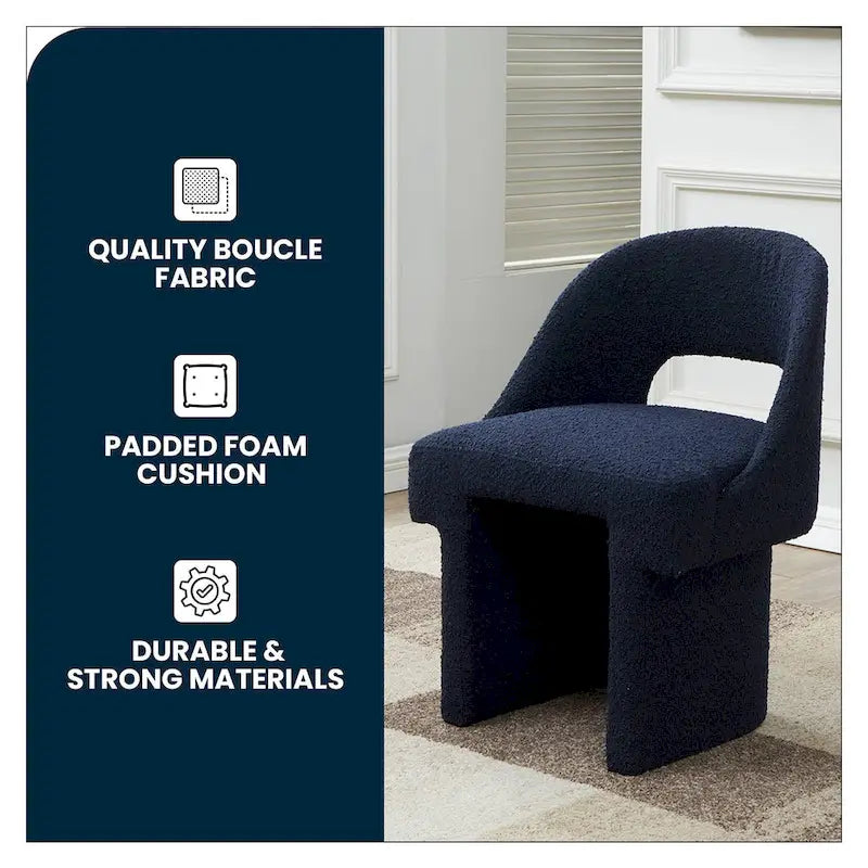 Fauteuil d'appoint rembourré élégant et moderne en tissu bouclette, avec cadre en bois MDF, pour bureau, salon et chambre