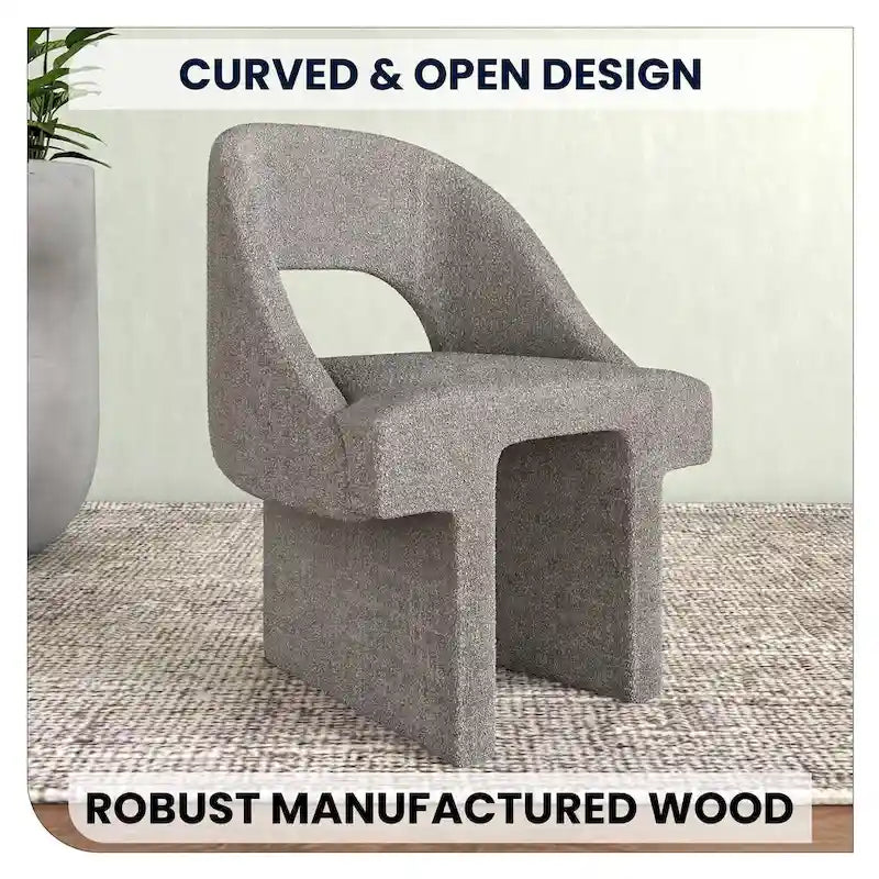 Fauteuil d'appoint rembourré élégant et moderne en tissu bouclette, avec cadre en bois MDF, pour bureau, salon et chambre