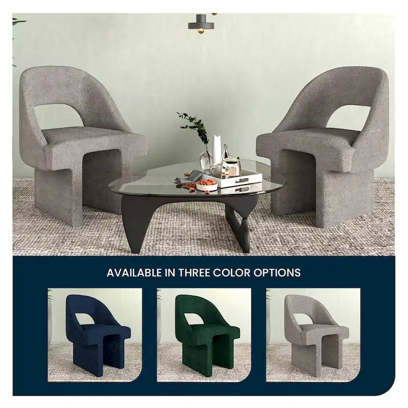 Fauteuil d'appoint rembourré élégant et moderne en tissu bouclette, avec cadre en bois MDF, pour bureau, salon et chambre