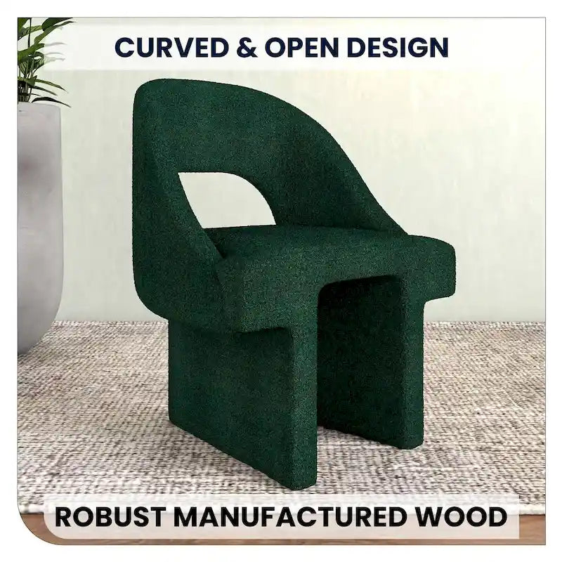Fauteuil d'appoint rembourré élégant et moderne en tissu bouclette, avec cadre en bois MDF, pour bureau, salon et chambre