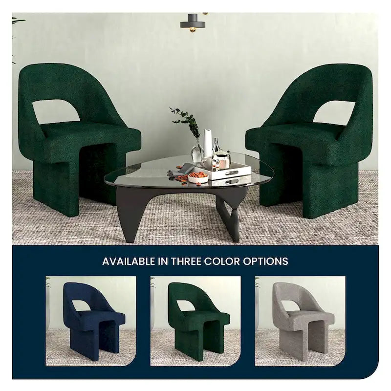Fauteuil d'appoint rembourré élégant et moderne en tissu bouclette, avec cadre en bois MDF, pour bureau, salon et chambre