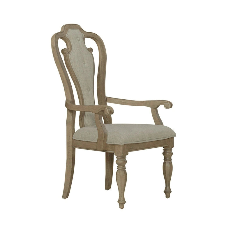 Fauteuil en tissu et bois patiné bis Splat Back Magnolia Manor (lot de 2)