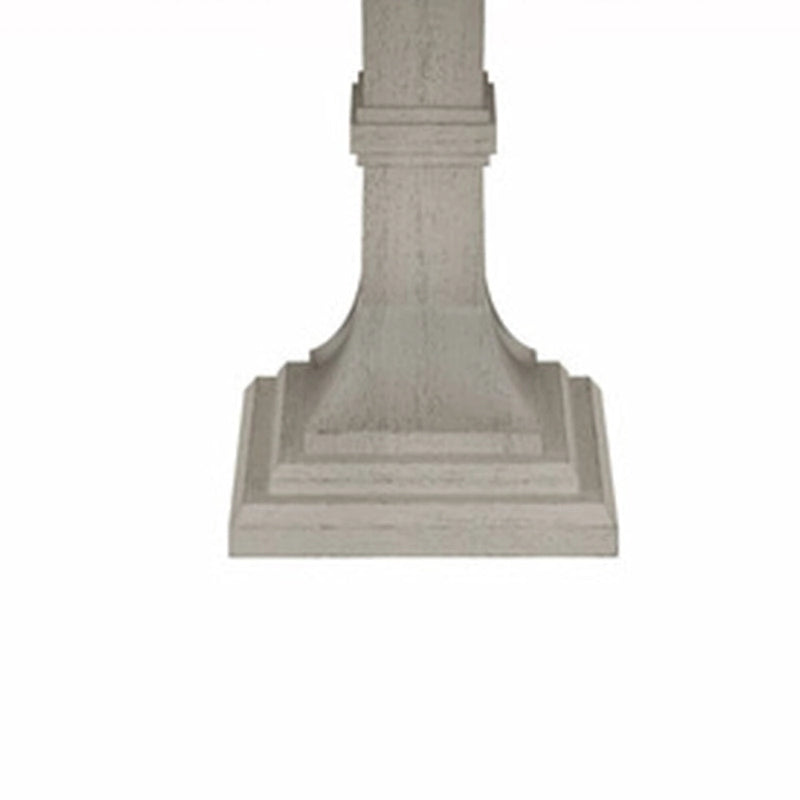 Table de salle à manger Sane de 59 pouces, plateau rond avec base piédestal, blanc, gris